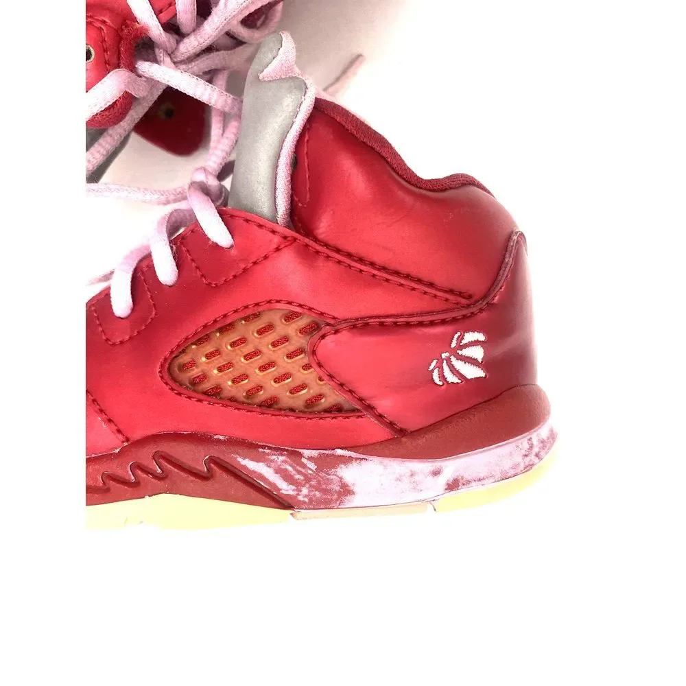 Nike Air Jordan 5 Retro (TD) Valentines Day Sz 6.5C‎ Toddler 440890-605 Red Pink - Picture 5 of 8